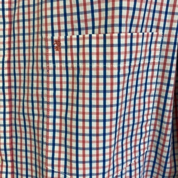 IZOD EUC Men's 100% Cotton Plaid Shirt White Red and Blue X-Large - Picture 3 of 10